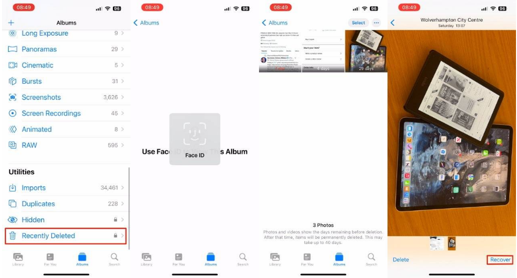 华阴苹果14维修分享 iPhone14 上恢复已删除的照片 
